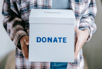 Cash donation box