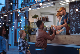 Food Truck Serving Customer