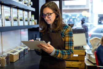 Woman in her store