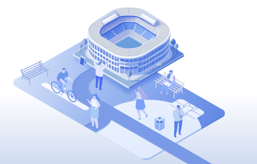 Decorative illustration of a stadium