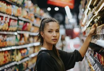 Shopper in aisle