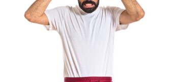 frustrated chef white background