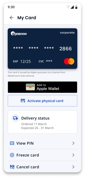 My Business push provisioning