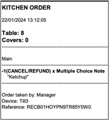 kitchen order ticket
