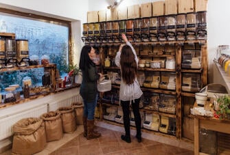 bigstock shop assistant helping custome 279958417